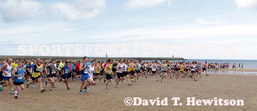 Start of the Pier to Pier Race, South Shields to Roker, Sunderland.